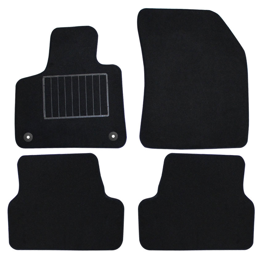 Μοκέτα Standard μαύρη για Peugeot 3008 (II) με κουμπώματα