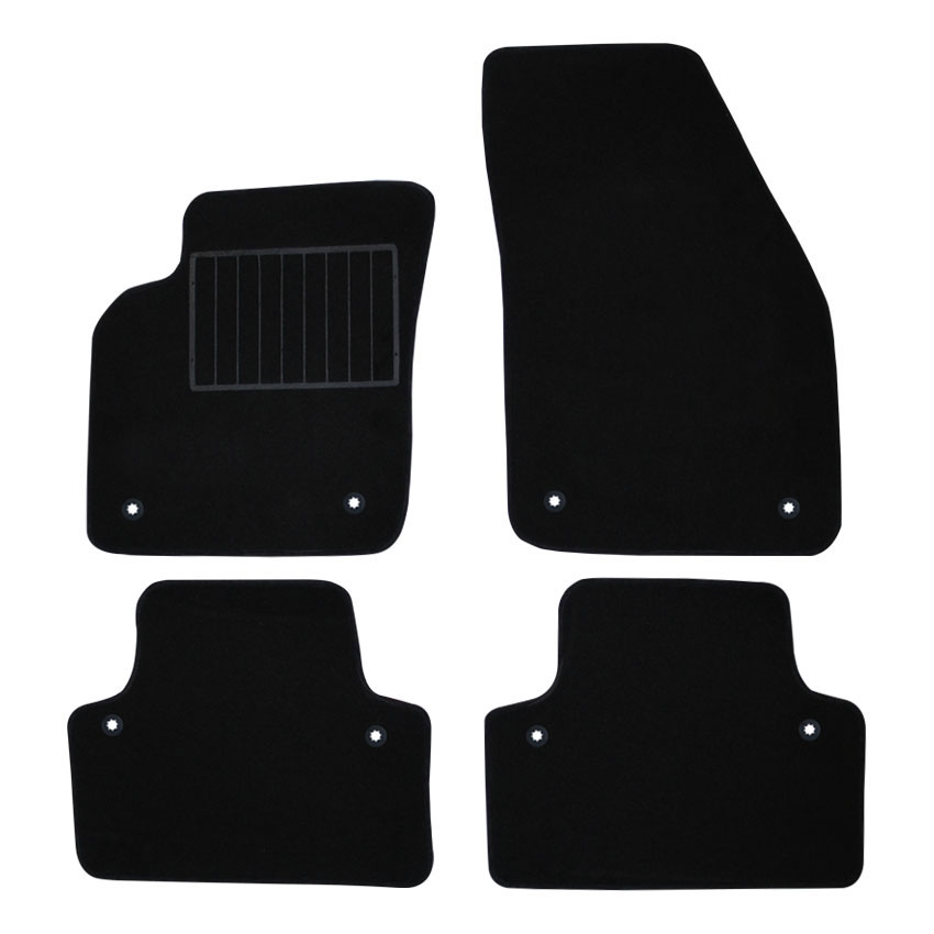 Μοκέτα Standard μαύρη για Volvo S40 (II) / V50 / C30 με κουμπώματα δαχτυλίδια 4τμχ