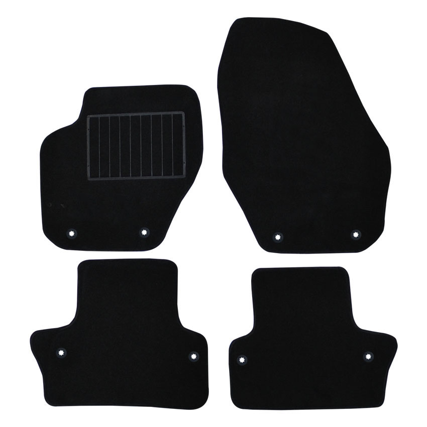 Μοκέτα Standard μαύρη για Volvo S60 (II) / V60 (I) με κουμπώματα δαχτυλίδια 4τμχ