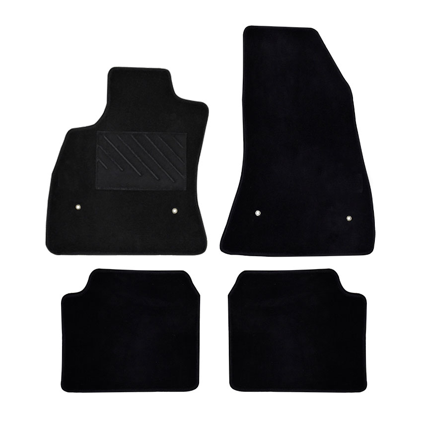 Πατάκια δαπέδου μοκέτας Tuft μαύρα για Fiat 500L 4τμχ