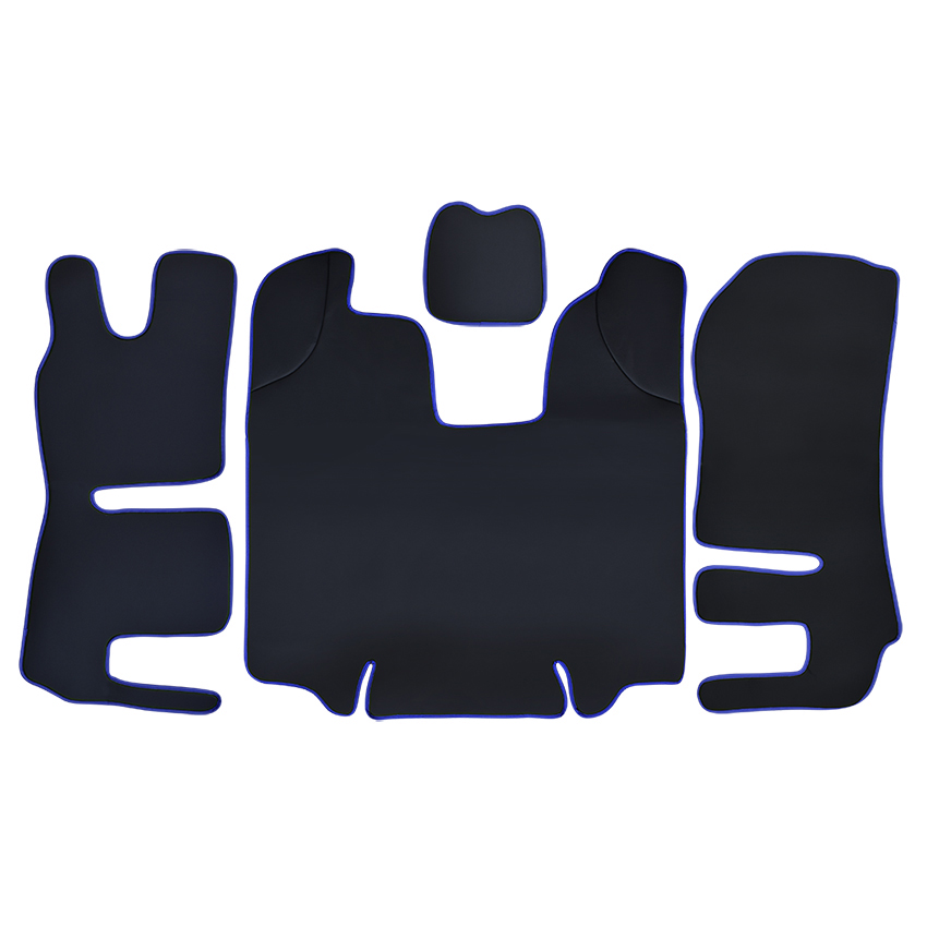 Πατάκια δαπέδου καμπίνας (πεθαμένο) για Scania R (Automat) τεχνόδερμα μαύρο-μπλε 4τμχ