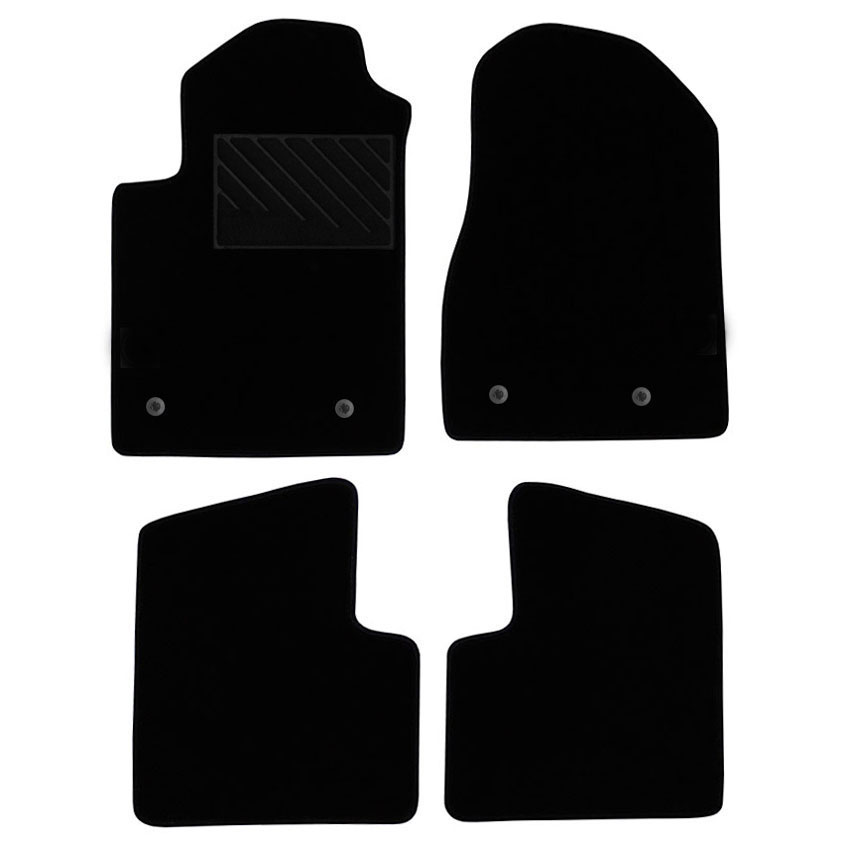 Μοκέτα Tuft μαύρη για Alfa Romeo Giulietta με κουμπώματα δαχτυλίδια