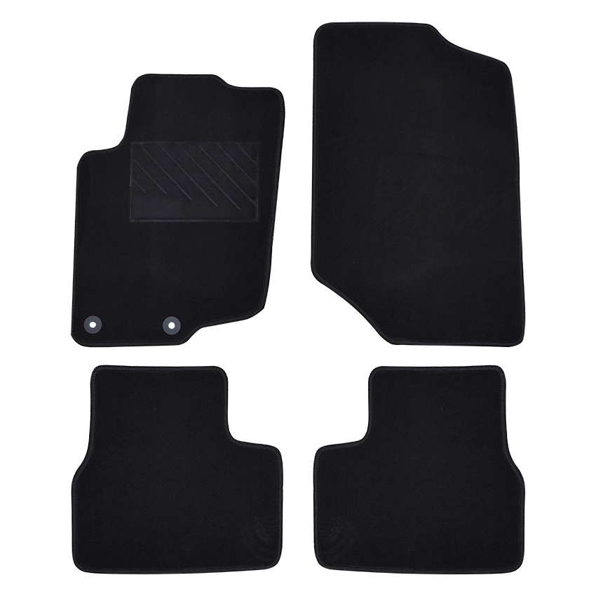 Πατάκια δαπέδου μοκέτας Tuft μαύρα για Peugeot 207 4τμχ