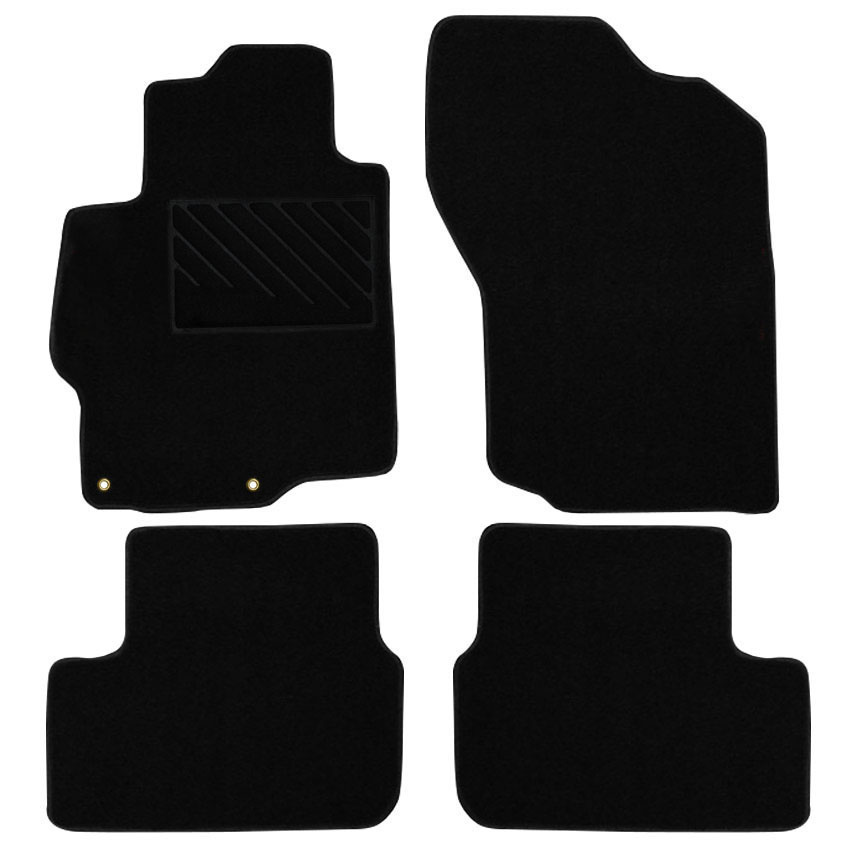Πατάκια δαπέδου μοκέτας Tuft μαύρα για Mitsubishi Lancer (IX) / Lancer Evolution 4τμχ