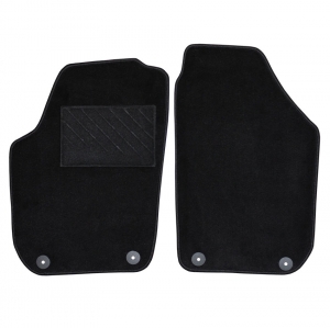 Μοκέτα Tuft μαύρη για Skoda Fabia (II) με κουμπώματα 2τμχ