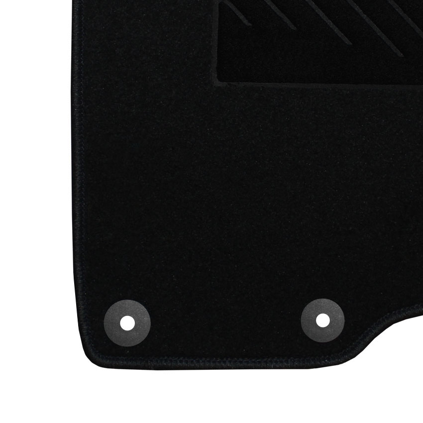 Μοκέτα Tuft μαύρη για Peugeot 207 με στρογγυλά κουμπώματα 4τμχ