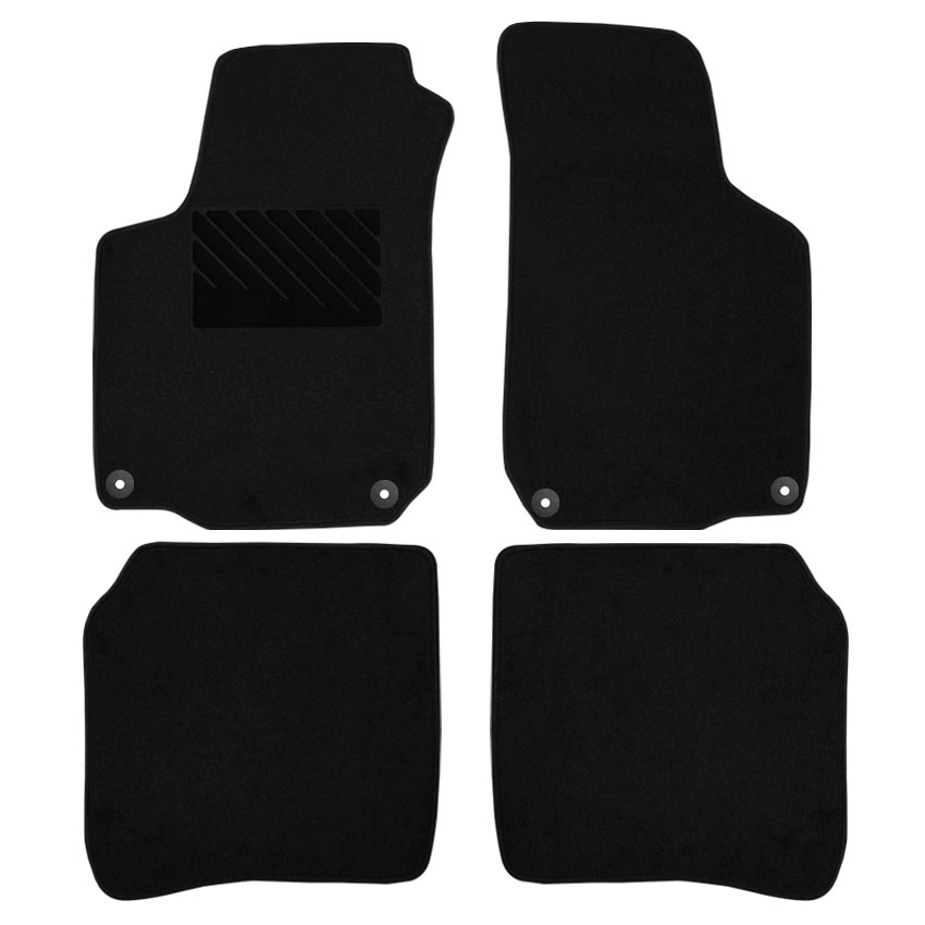 Μοκέτα Tuft ανθρακί για Seat Leon I / Toledo II με στρογγυλά κουμπώματα 4τμχ