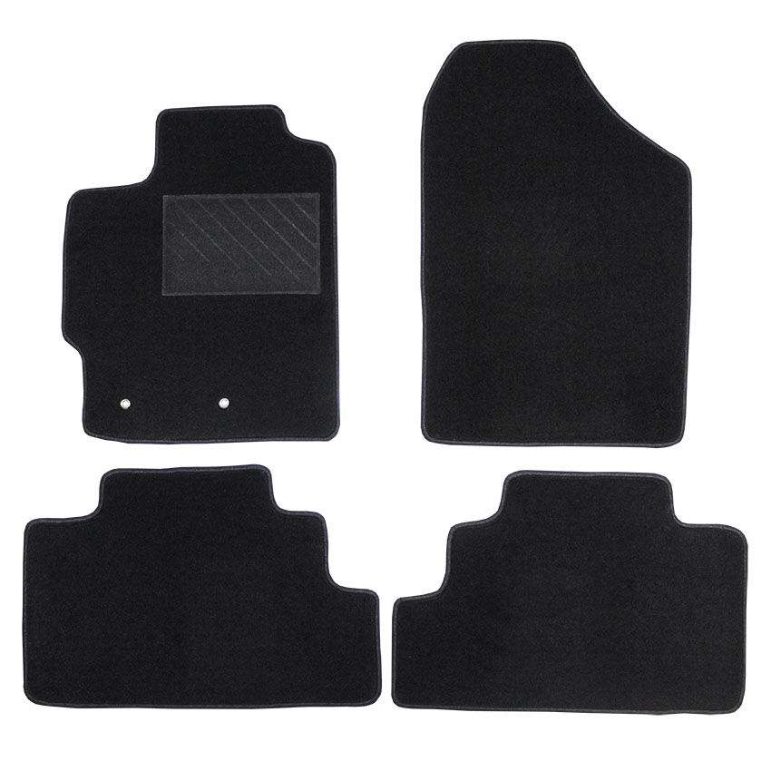 Μοκέτα Tuft ανθρακί για Toyota Yaris II με κουμπώματα δαχτυλίδια 4τμχ