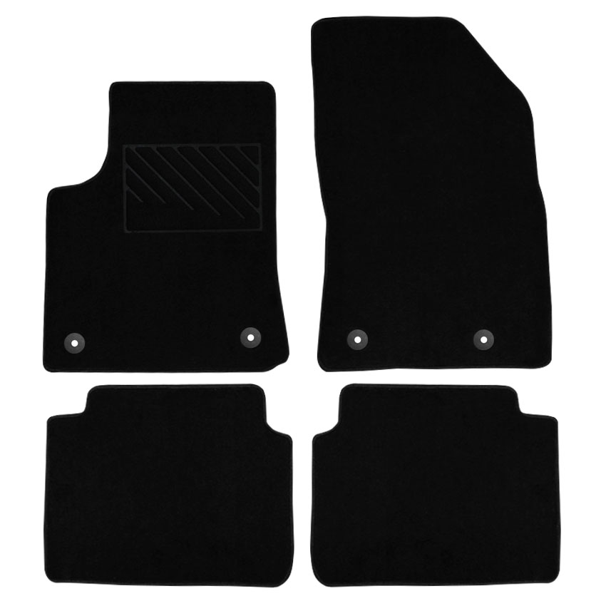 Μοκέτα Tuft μαύρη για Citroen C3 Aircross με στρογγυλά κουμπώματα 4τμχ
