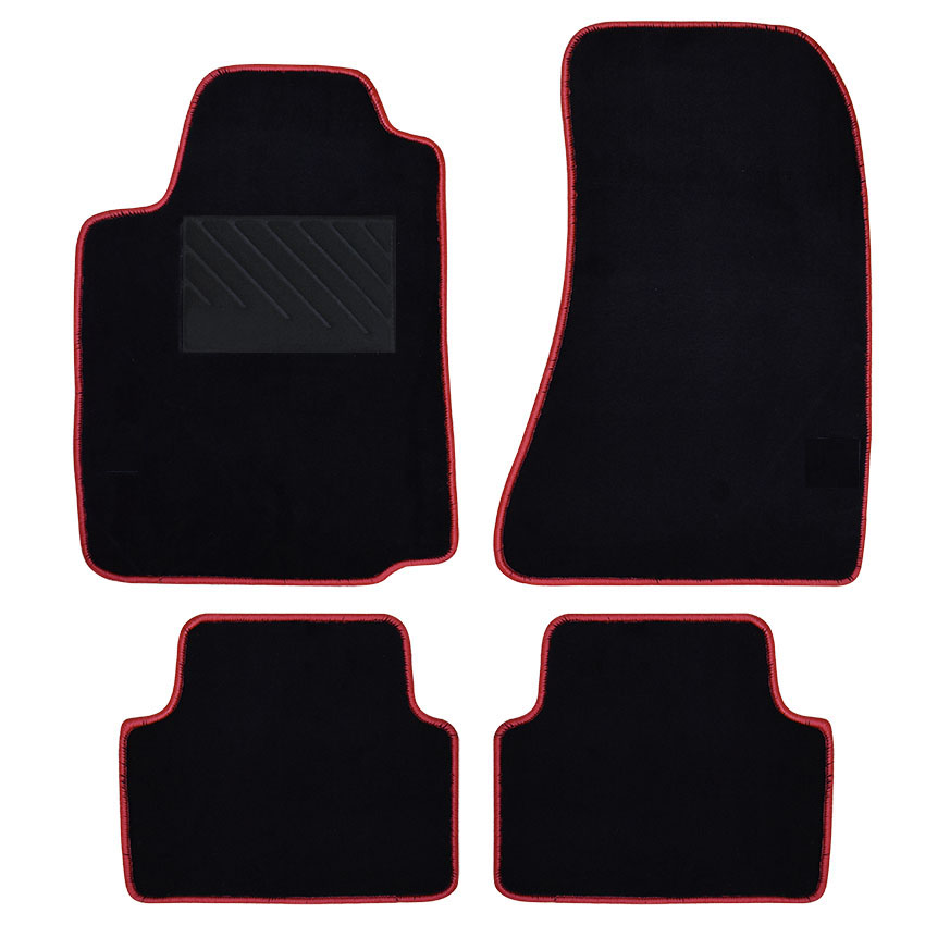Μοκέτα Tuft μαύρη με κόκκινο ρέλι για Alfa Romeo 159 4τμχ