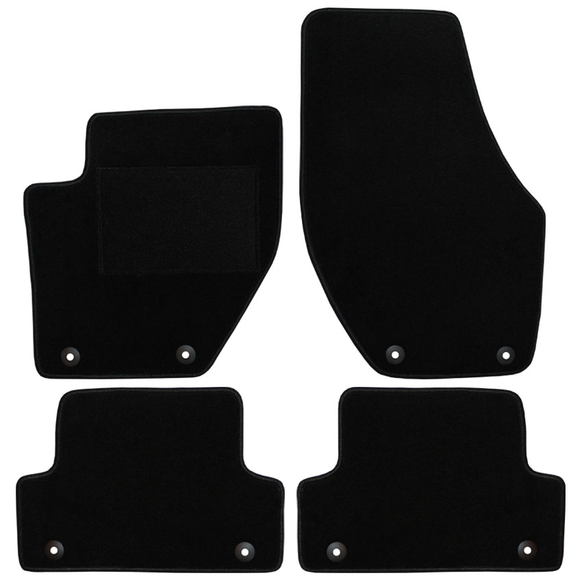 Μοκέτα Tuft ανθρακί για Volvo V40 (II) με στρογγυλά κουμπώματα 4τμχ