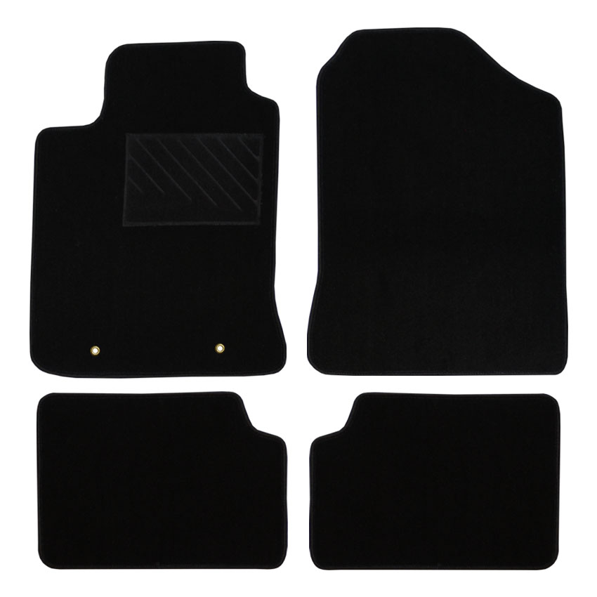 Μοκέτα Tuft μαύρη για Toyota Corolla IX με κουμπώματα δαχτυλίδια 4τμχ