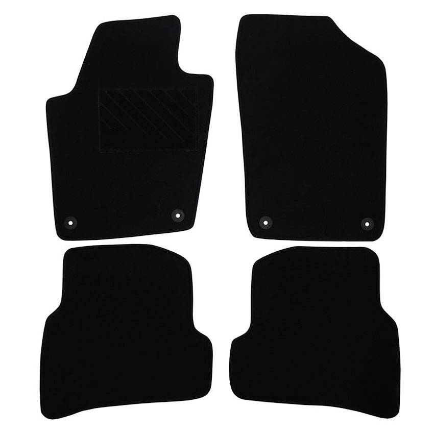 Μοκέτα Tuft μαύρη για Ibiza IV / Polo V / Fabia III με κουμπώματα