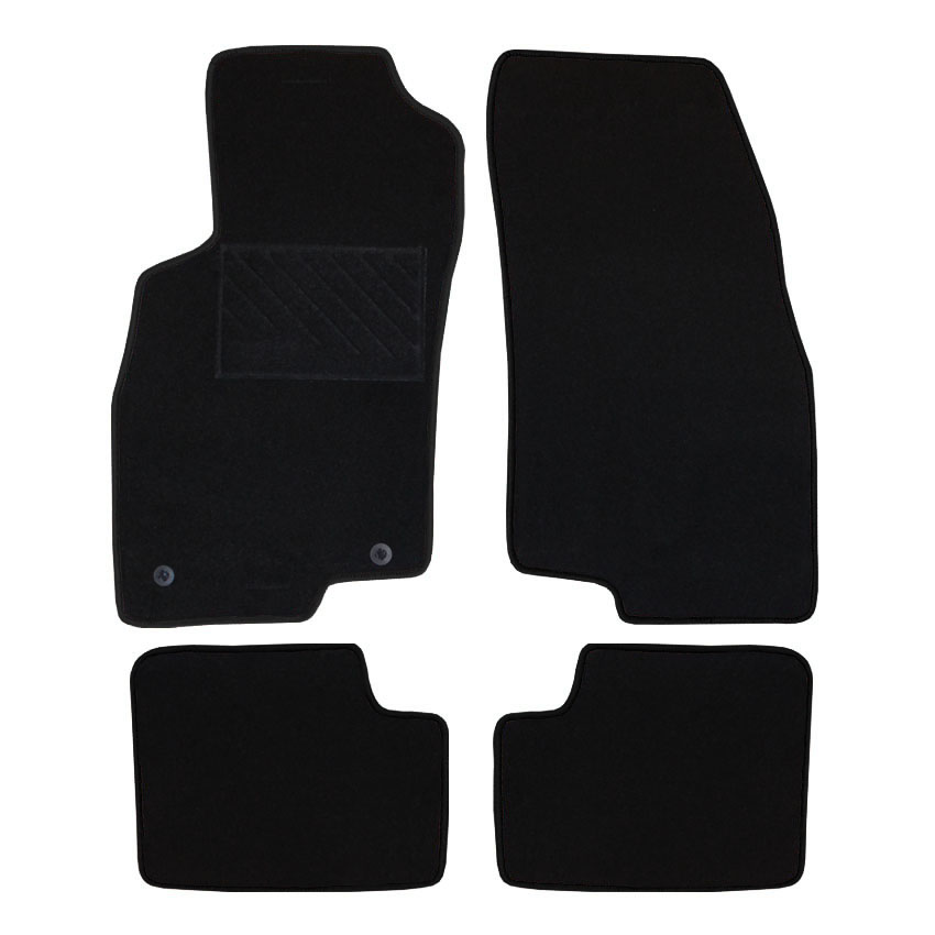 Μοκέτα Tuft μαύρη για Fiat Grande Punto με κουμπώματα