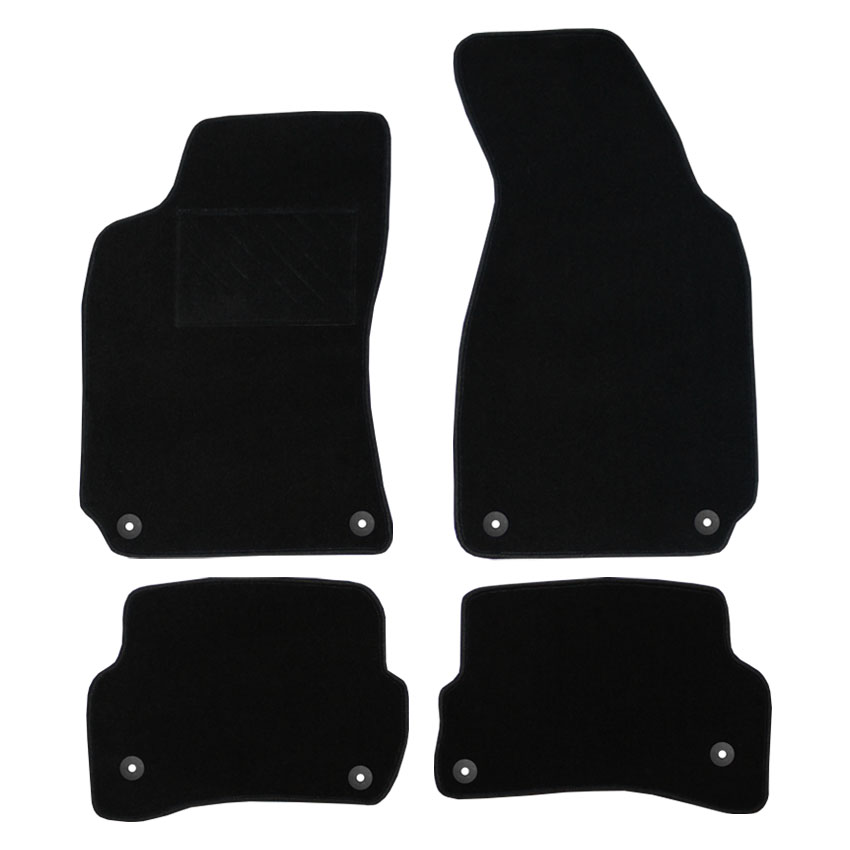 Μοκέτα Tuft μαύρη για VW Passat (B5) με στρογγυλά κουμπώματα 4τμχ