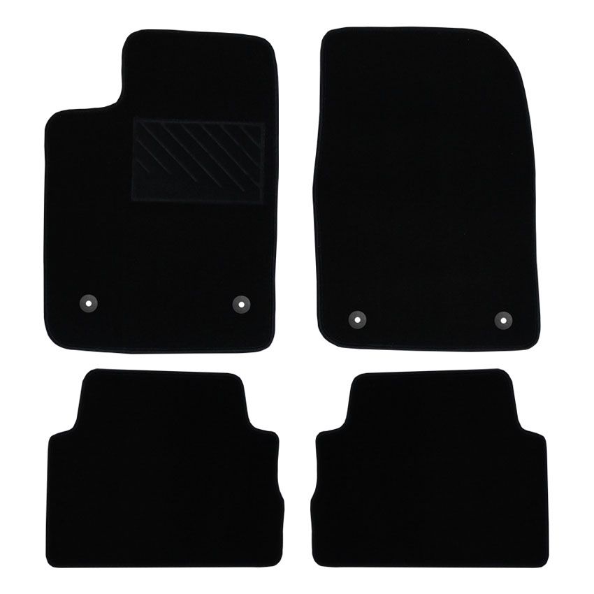 Μοκέτα Tuft μαύρη για Opel Vectra C με στρογγυλά κουμπώματα 4τμχ