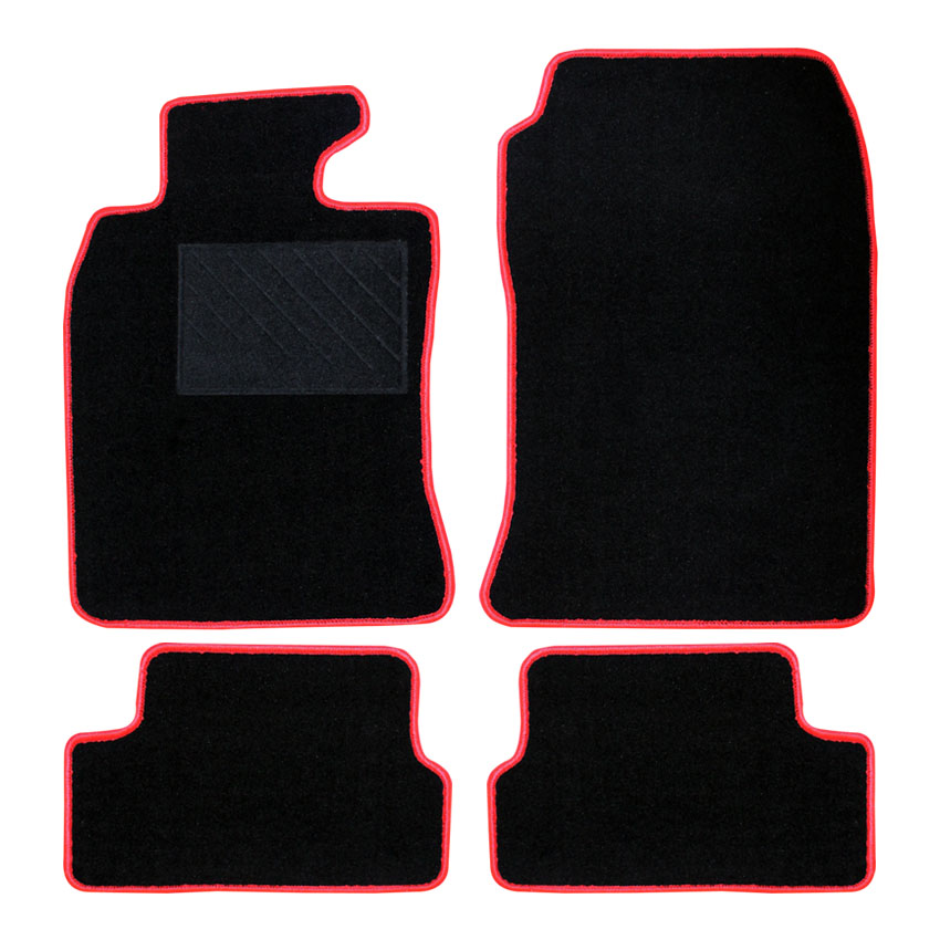 Μοκέτα Tuft μαύρη με κόκκινο ρέλι για Mini Cooper (I/II)