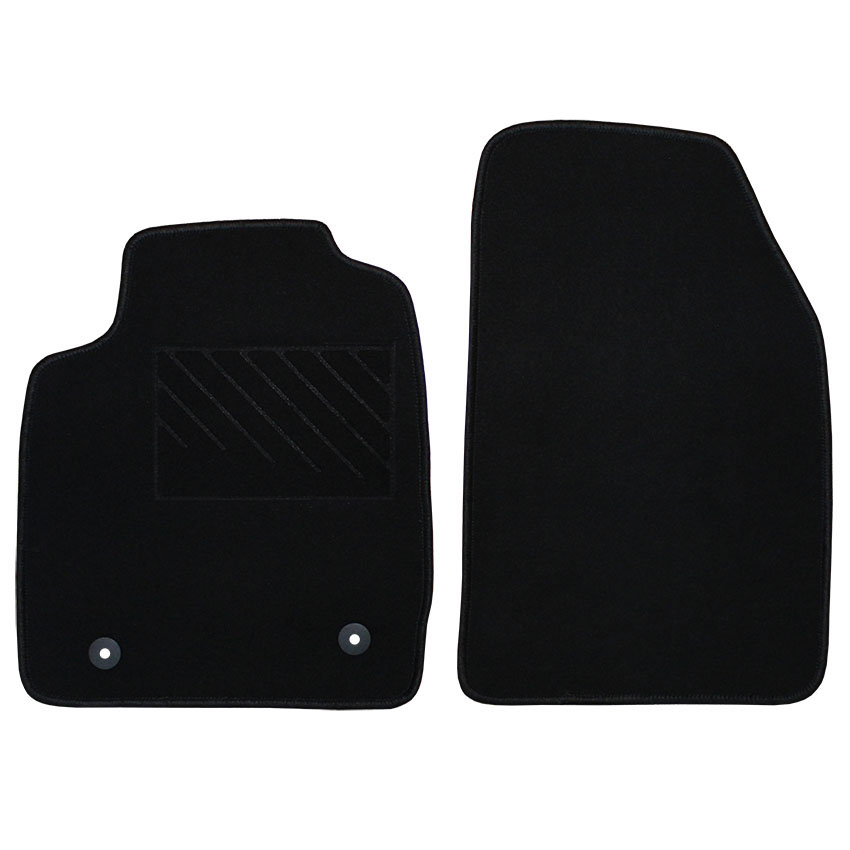Ζεύγος μοκέτα Tuft μαύρη για Ford Fiesta VI με στρογγυλά κουμπώματα