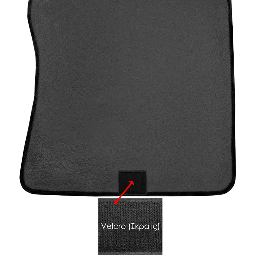 Μοκέτα Clan μαύρη για Peugeot 106 / Peugeot 106 Rallye με velcro