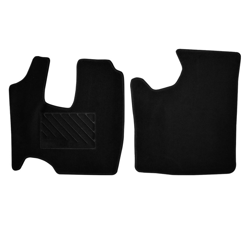 Πατάκια δαπέδου μοκέτας Tuft μαύρα για Mercedes Atego 2 2τμχ