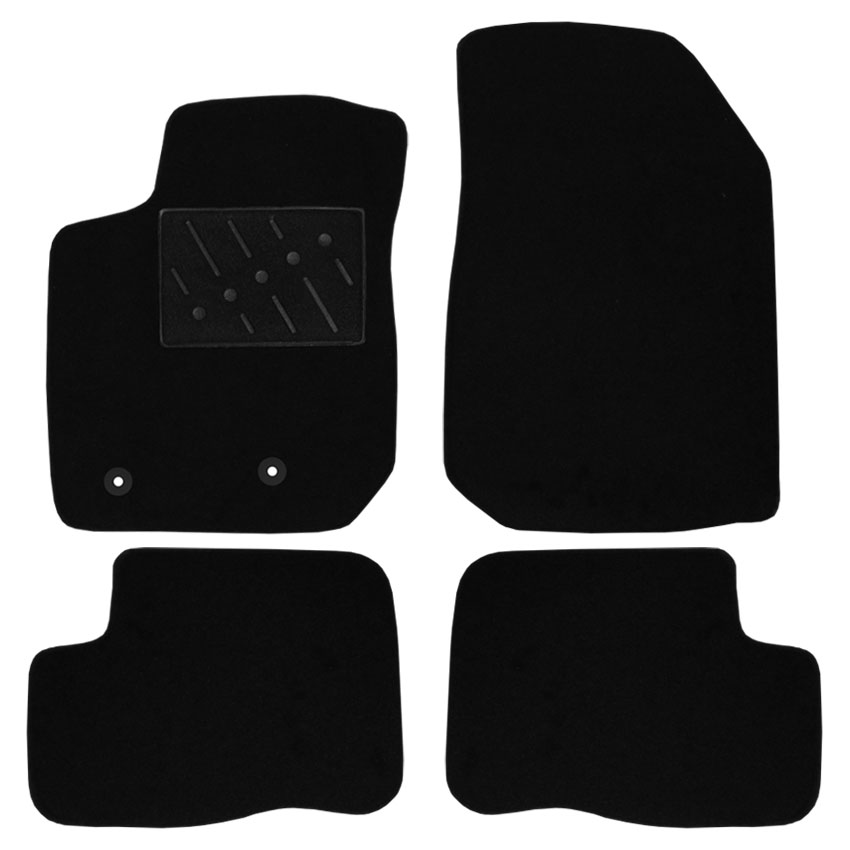 Μοκέτα Tuft μαύρη για Dacia Duster (I) με στρογγυλά κουμπώματα 4τμχ