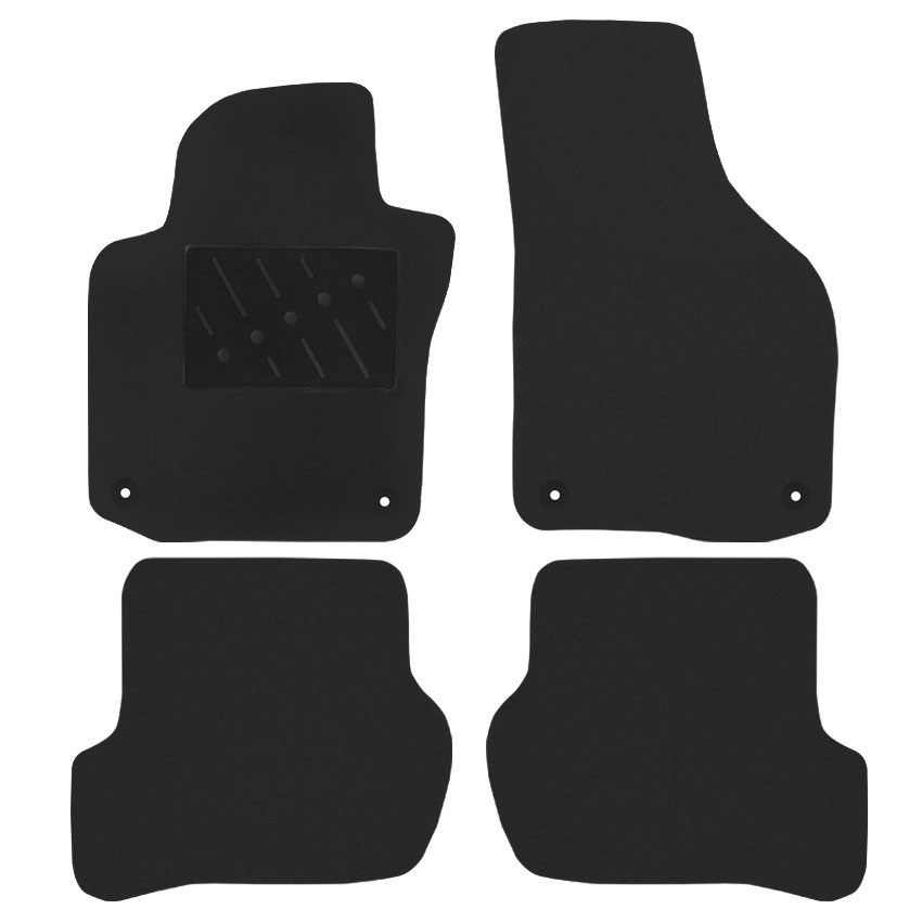 Μοκέτα Tuft γκρι για VW Golf (V/VΙ) / Eos / Scirocco με στρογγυλά κουμπώματα 4τμχ