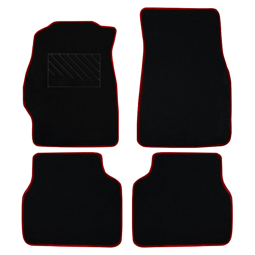 Μοκέτα Tuft μαύρη με κόκκινο ρέλι για Honda Civic (V)