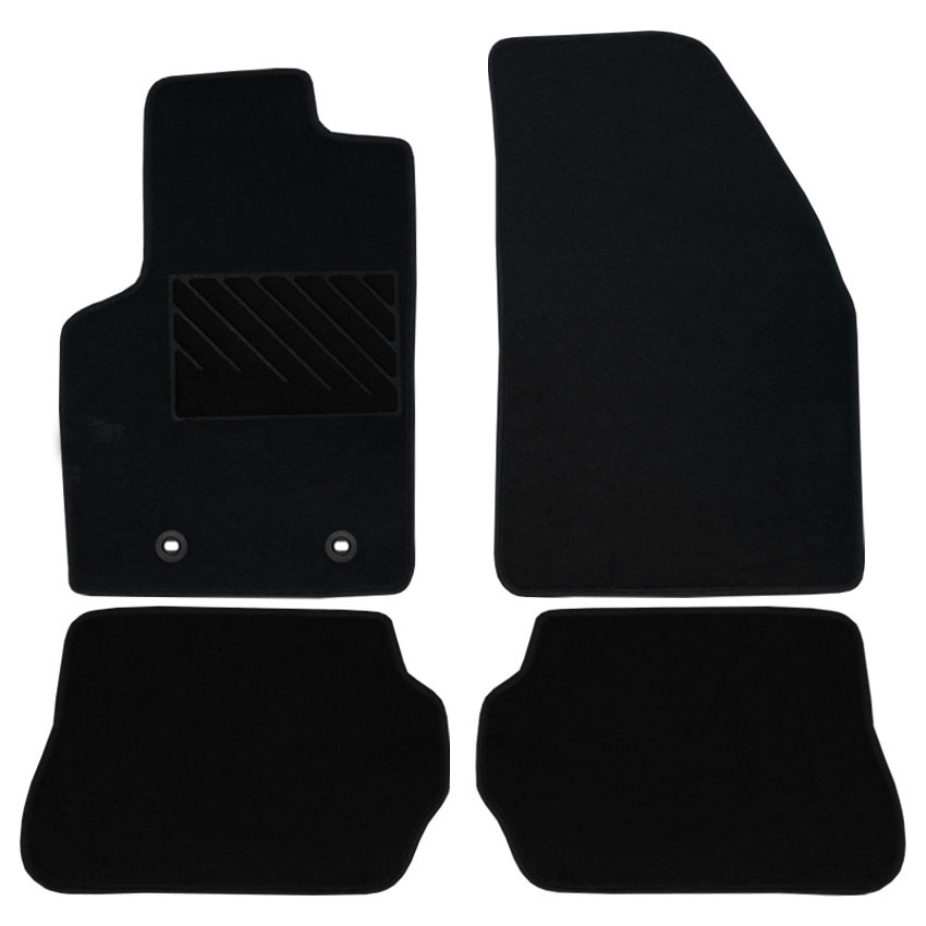 Μοκέτα Tuft μαύρη για Ford Fiesta V / Fusion με οβάλ κουμπώματα