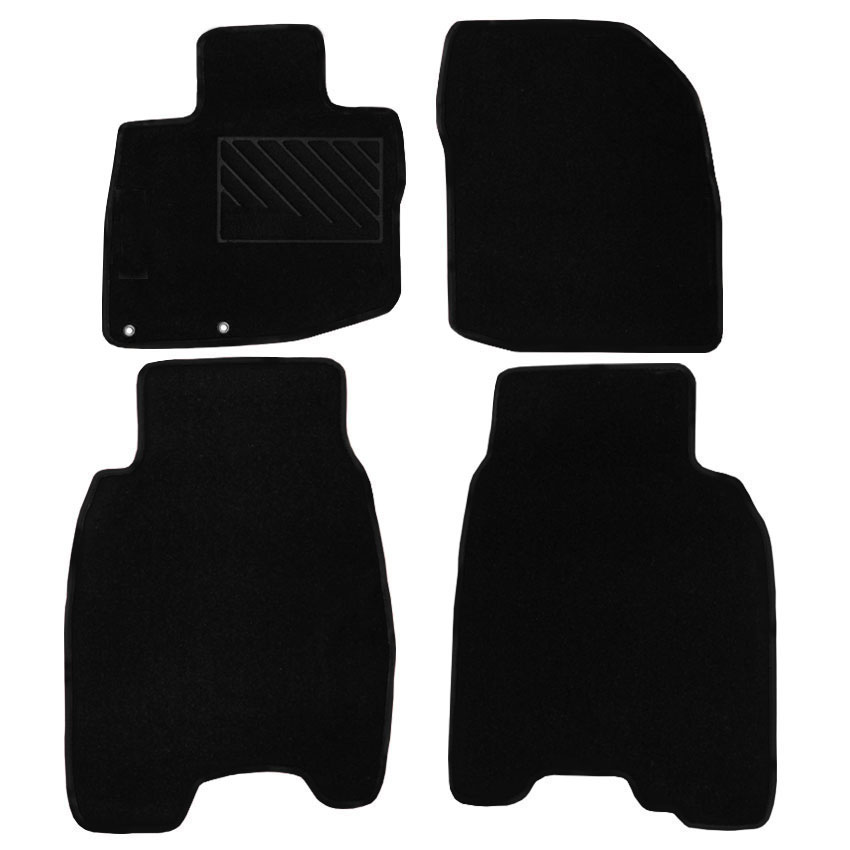 Μοκέτα Tuft μαύρη για Honda Civic VIII 5D με κουμπώματα δαχτυλίδια 4τμχ