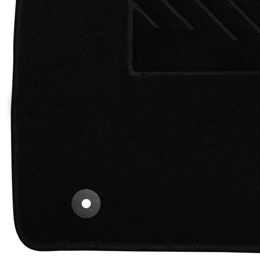 Μοκέτα Tuft μαύρη για Ford Fiesta VI με στρογγυλά κουμπώματα 2τμχ