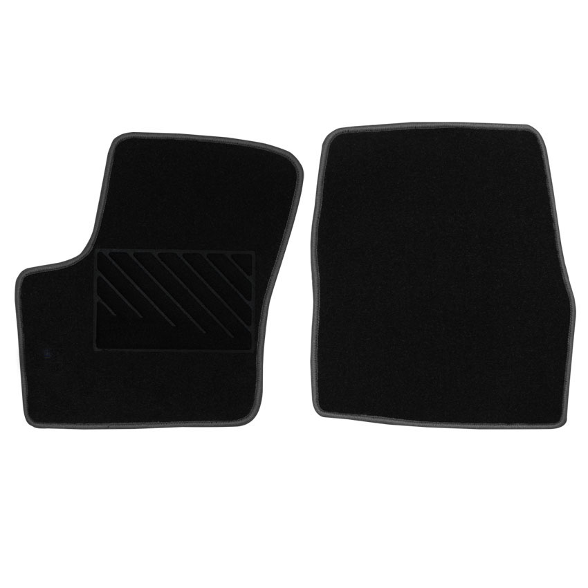 Μοκέτα Tuft μαύρη με γκρι ρέλι για Ford Transit Connect II 2τμχ