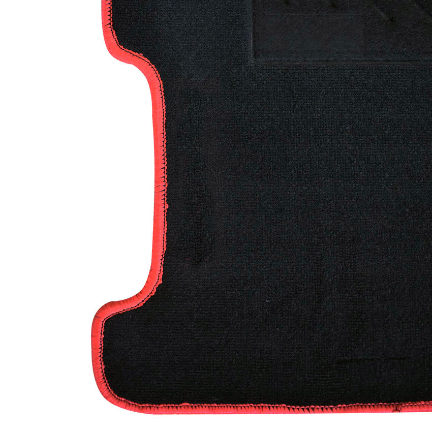 Μοκέτα Tuft μαύρη με κόκκινο ρέλι για Honda Civic VIII 4D με velcro 3τμχ