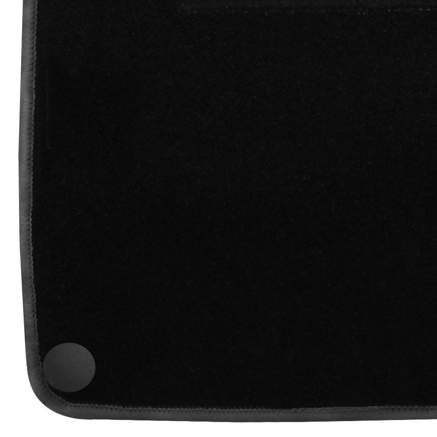 Μοκέτα Tuft μαύρη με γκρι ρέλι για Mercedes CLK (C209) με στρογγυλά κουμπώματα 4τμχ