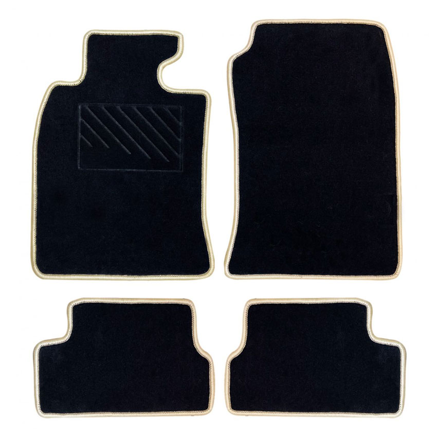 Μοκέτα Tuft μαύρη με μπεζ ρέλι για Mini Cooper I/II