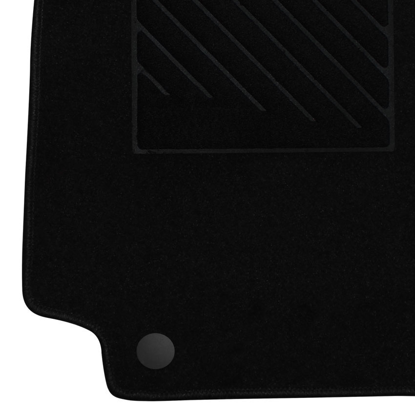 Μοκέτα Tuft μαύρη για Mercedes C - Class (W205) με στρογγυλά κουμπώματα 4τμχ