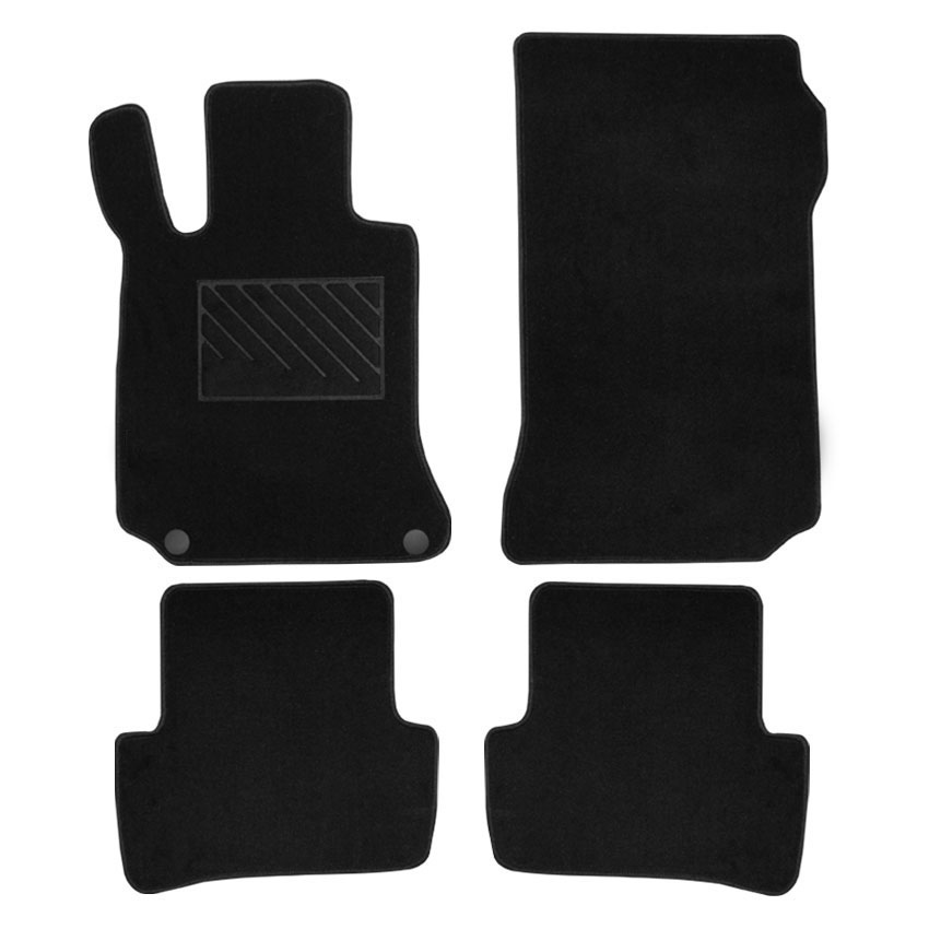 Μοκέτα Tuft μαύρη για Mercedes C - Class (W204) με στρογγυλά κουμπώματα 4τμχ