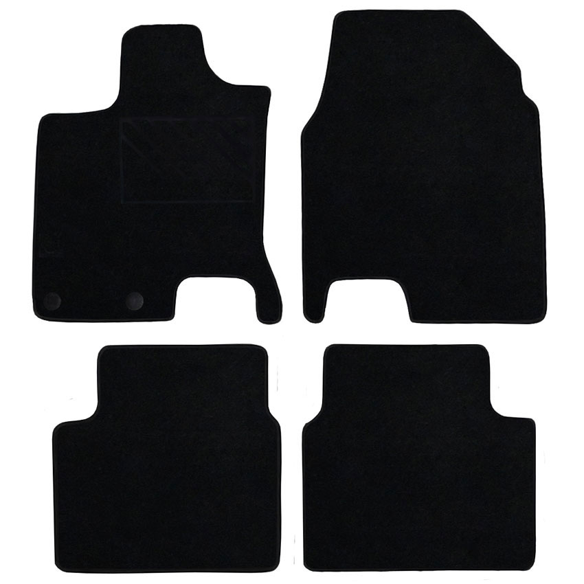 Μοκέτα Tuft μαύρη για Nissan Qashqai+2 με στρογγυλά κουμπώματα 4τμχ