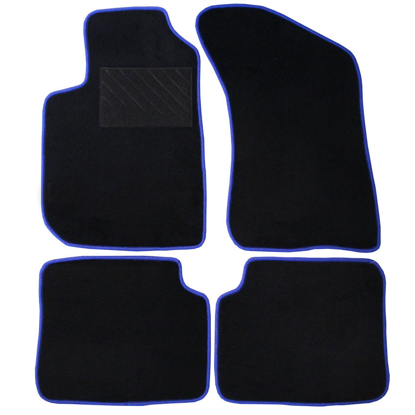Μοκέτα Tuft μαύρη με μπλε ρέλι για Mitsubishi Colt V (CJ0) 4τμχ