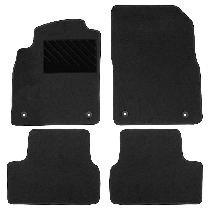 Μοκέτα Clan σταχτί για Opel Astra J με στρογγυλά κουμπώματα 4τμχ