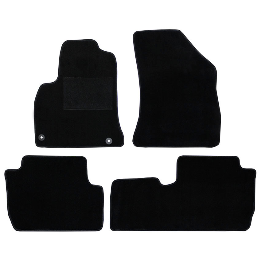 Μοκέτα Tuft μαύρη Peugeot 3008 (I) με στρογγυλά κουμπώματα 4τμχ