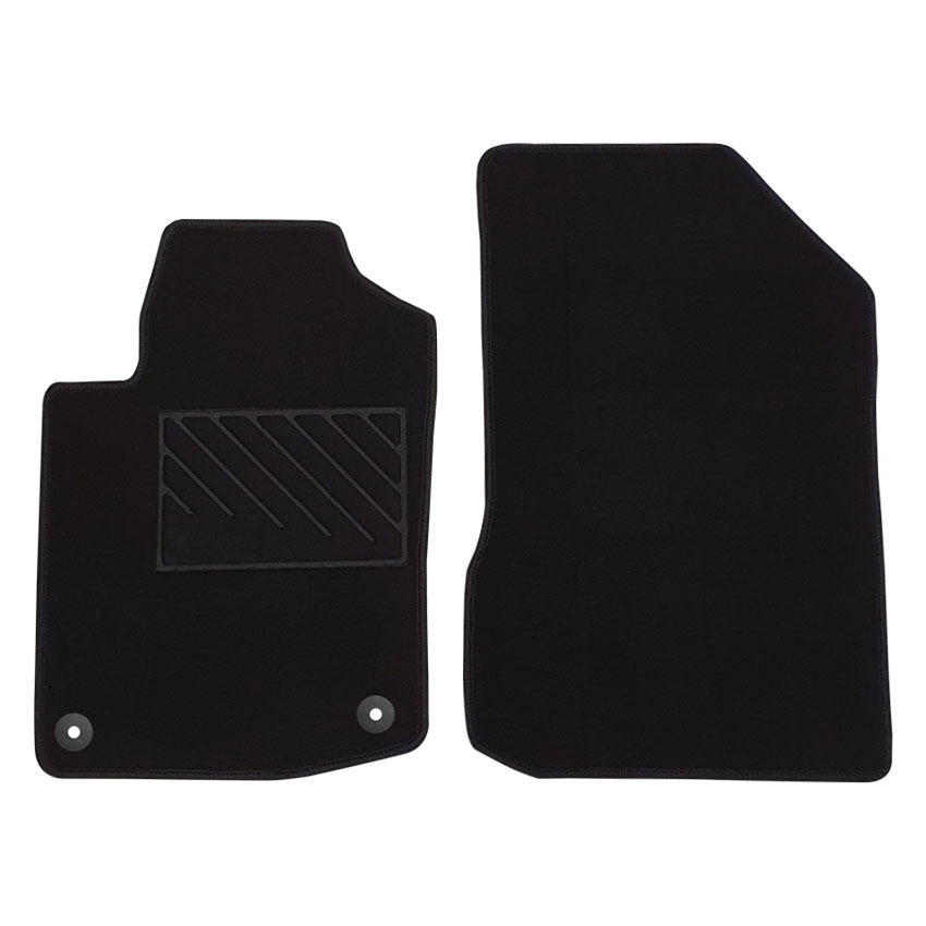 Ζεύγος μοκέτα Tuft μαύρη για Peugeot 208 (I) με κουμπώματα