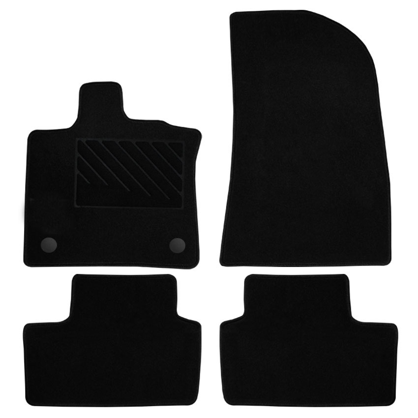 Μοκέτα Velgum μαύρη για Renault Captur (II) με στρογγυλά κουμπώματα