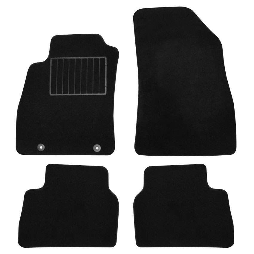 Μοκέτα Tuft μαύρη για Nissan Juke I με στρογγυλά κουμπώματα 4τμχ