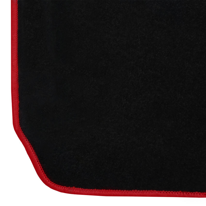 Πατάκια δαπέδου μοκέτας Tuft μαύρα με κόκκινο ρέλι για Seat Ibiza (III) / Cordoba (II) 4τμχ