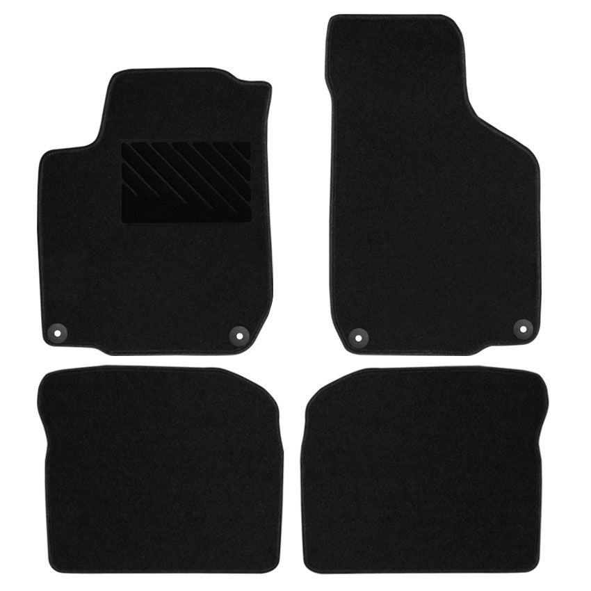 Μοκέτα Tuft ανθρακί για VW Golf IV / Bora / New Beetle με στρογγυλά κουμπώματα 4τμχ