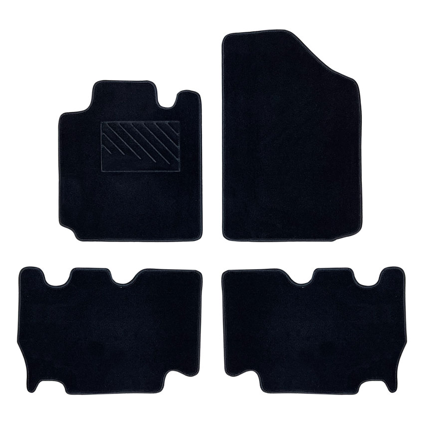 Πατάκια δαπέδου μοκέτας Tuft μαύρα για Toyota Yaris Verso 4τμχ