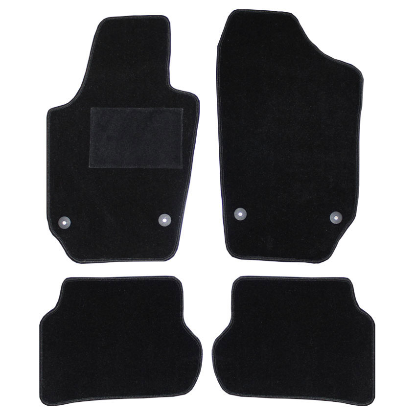 Μοκέτα Tuft μαύρη για Seat Ibiza IV με στρογγυλά κουμπώματα 4τμχ