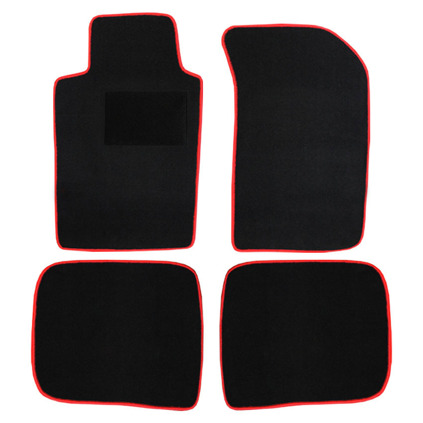 Μοκέτα Tuft ανθρακί με κόκκινο ρέλι για Toyota Corolla VIII (E11) 4τμχ