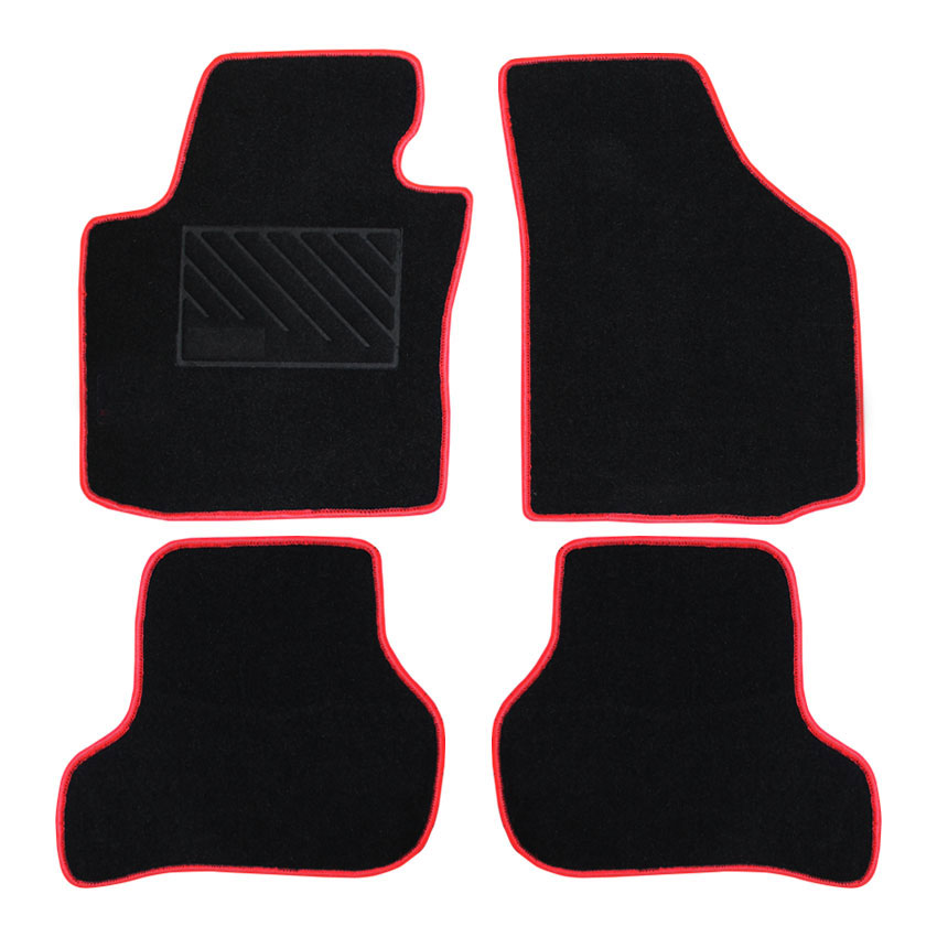 Μοκέτα Tuft μαύρη με κόκκινο ρέλι για Seat Leon (II)