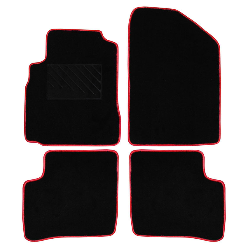 Μοκέτα Tuft μαύρη με κόκκινο ρέλι για Toyota Yaris (I)